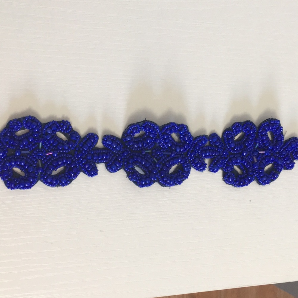 Anthropologie blue beaded belt